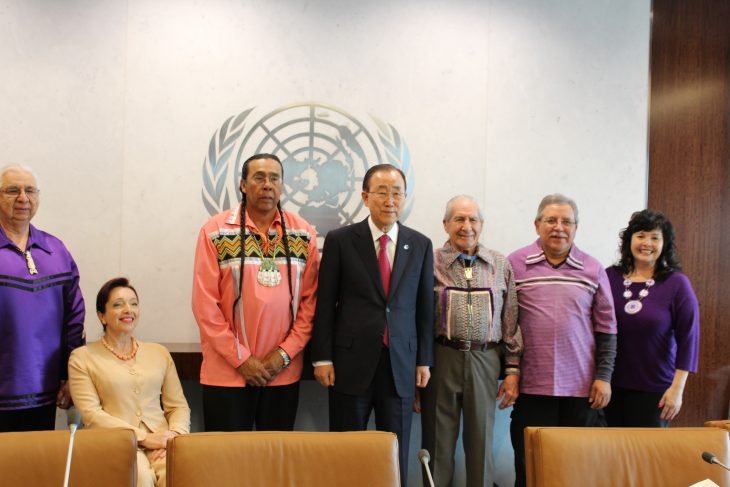 Secretary General Ban Ki moon with the Haudenosaunee