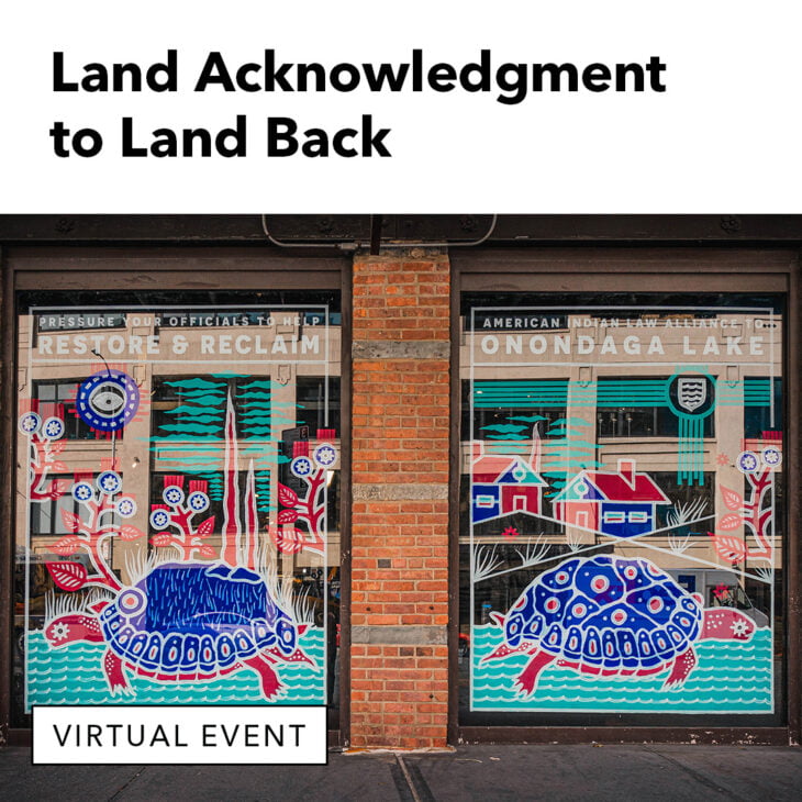 The store windows of Patagonia NYC painted to support Onondaga Lake