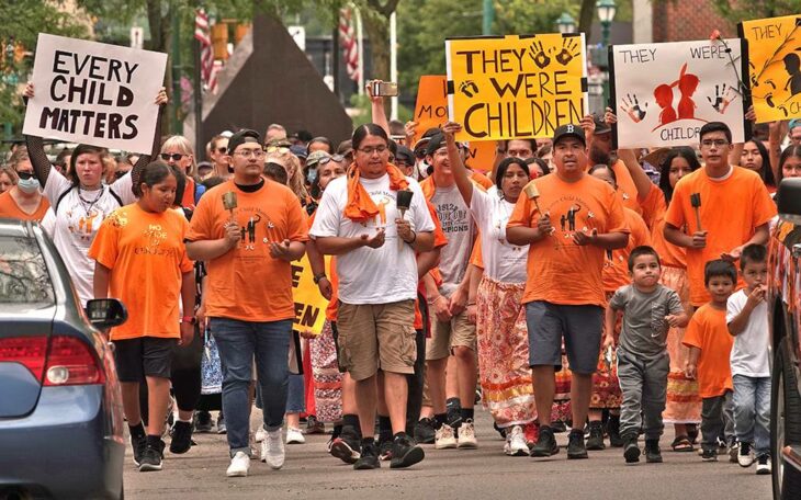 They Were Children march in Onondaga Nation. Photo by Mike Greenlar.