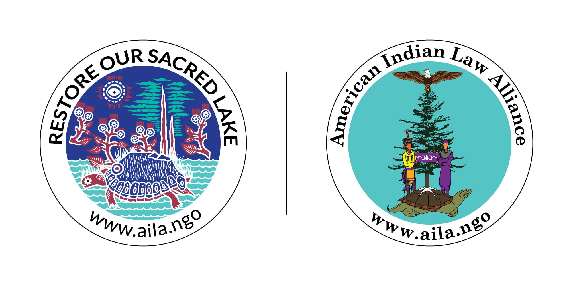 Restore Our Sacred Lake Run logos