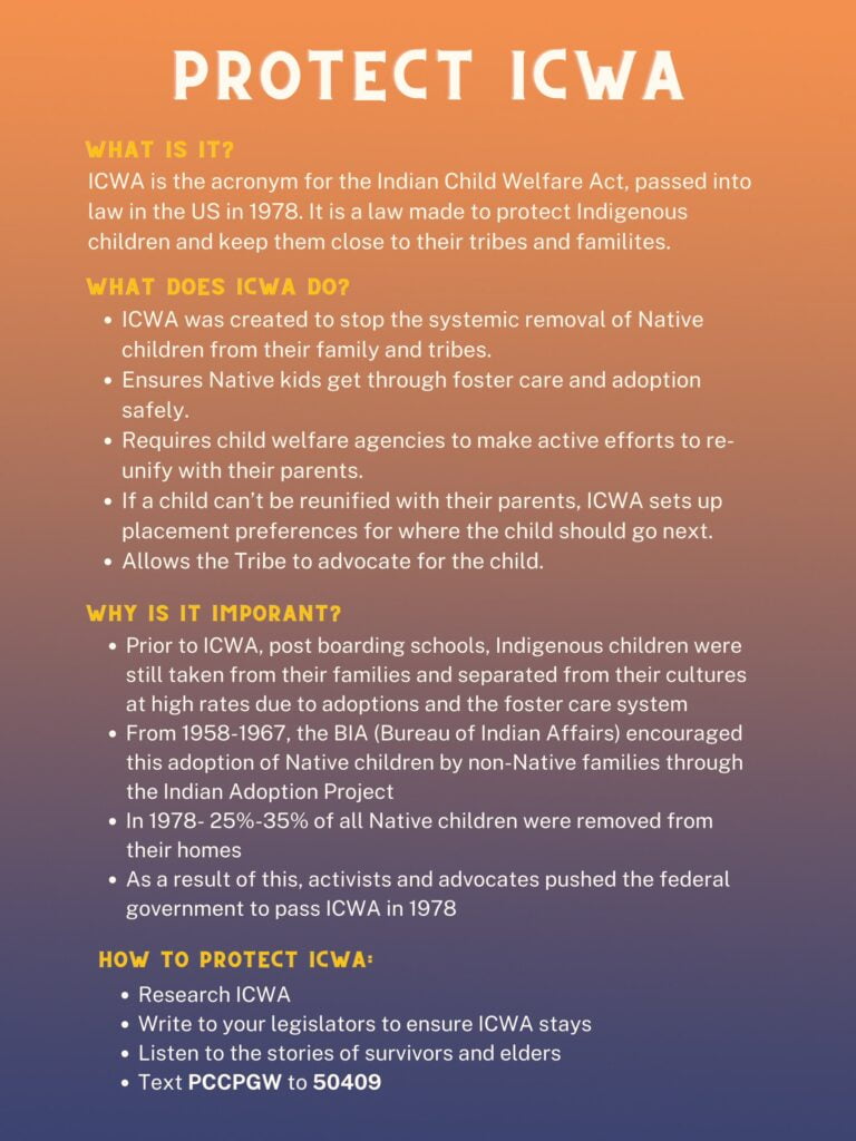 Steps to take to protect ICWA. Image by @WiisagiMaiingan on twitter. The steps are included in this post.
