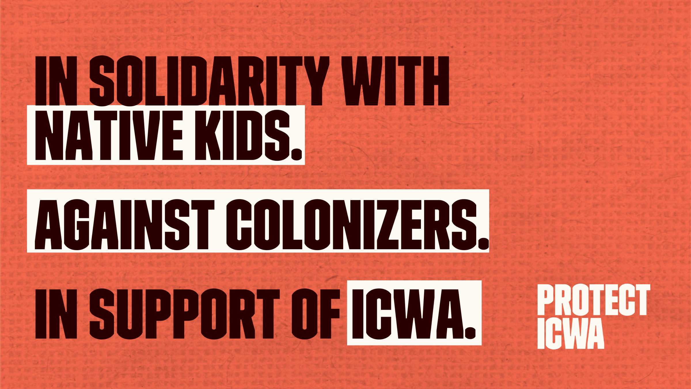 In solidarity with Native kids against colonizers and in support of ICWA. By @ProtectICWA