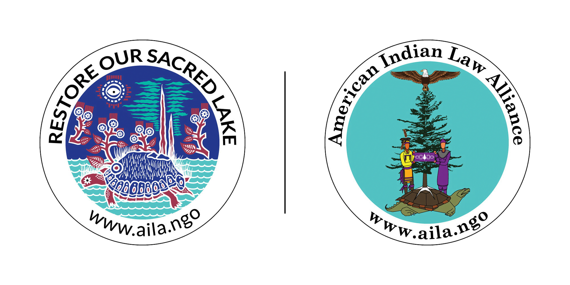 Restore Our Sacred Lake Logo and American Indian Law Alliance logos